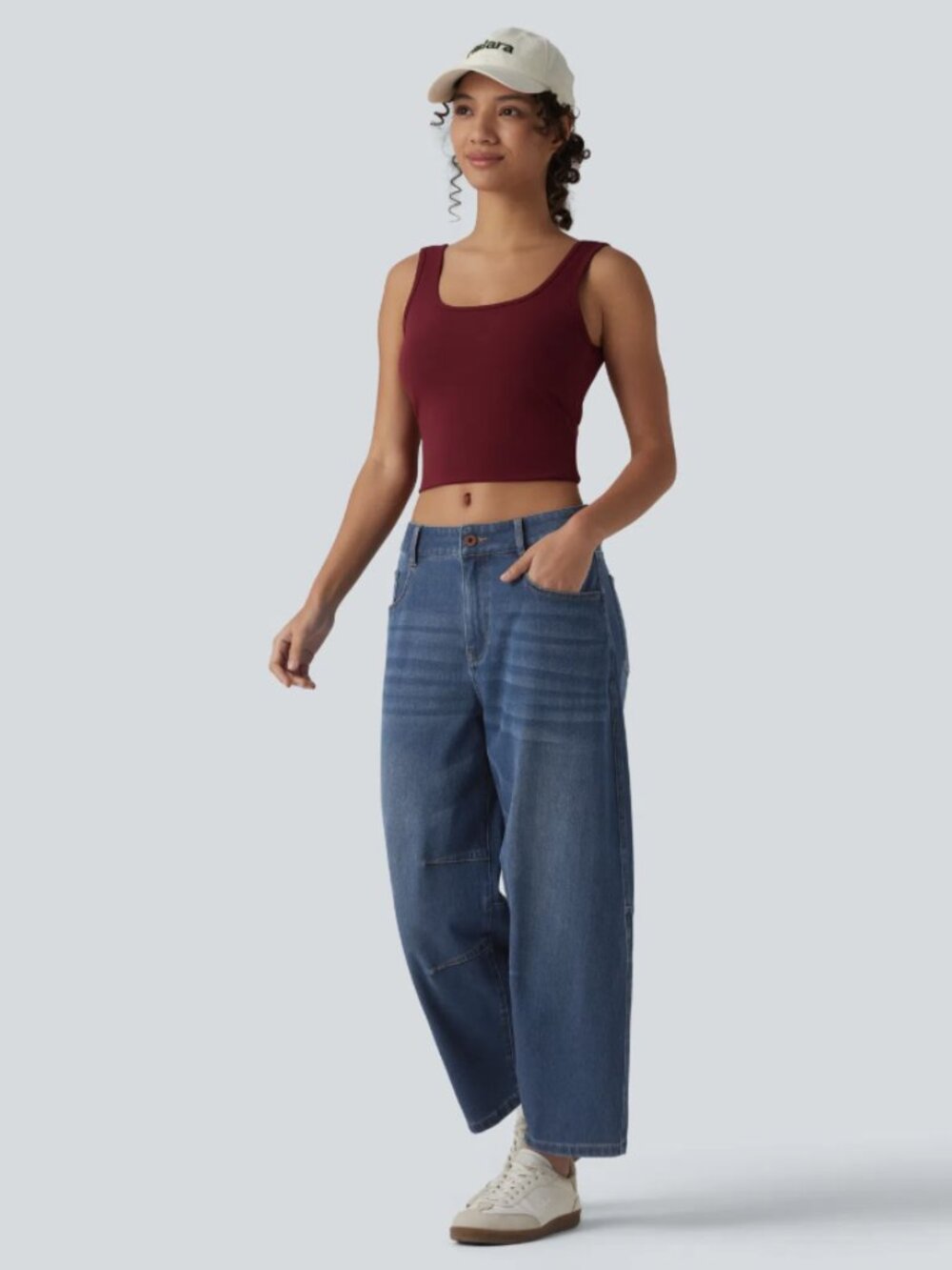Halara - Low Rise Barrel Leg Jeans - Picture 7 of 7